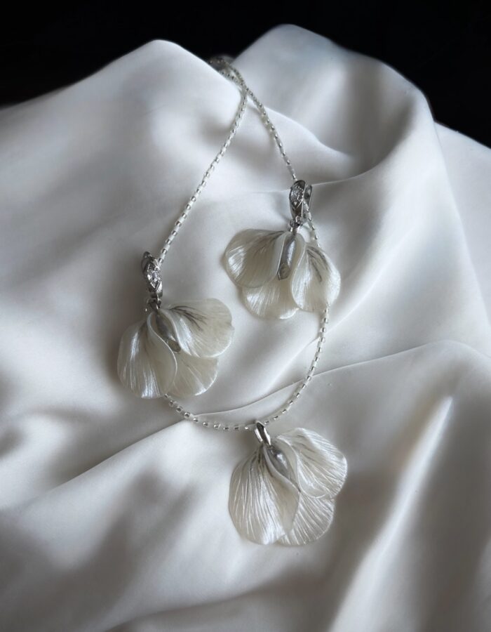 Комплект серьги и колье «Цветочная фантазия» — изображение 2