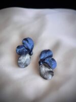 Серьги и брошь «Синий цветок» — изображение 4