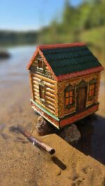 Декоративная ароматическая свеча ручной работы - домик — изображение 4