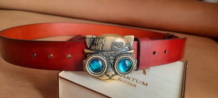 Ремень из натуральной кожи «Кот-Механик» — изображение 7