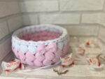 Корзиночка из трикотажной пряжи "Зефирка"