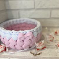 Корзиночка из трикотажной пряжи "Зефирка"
