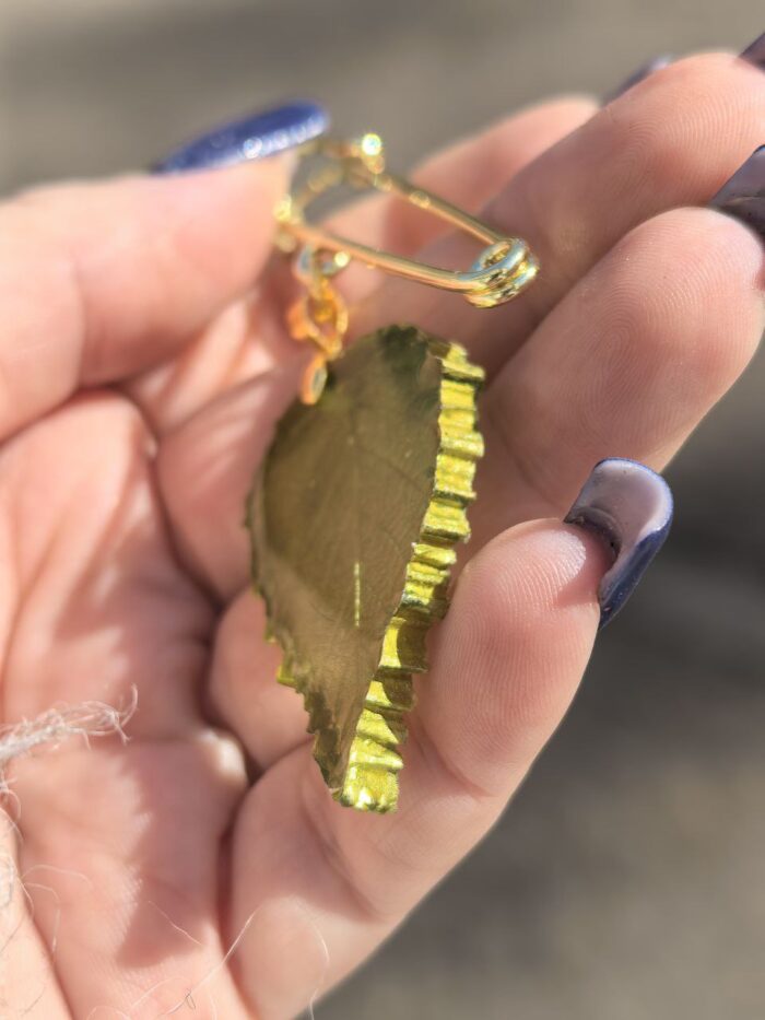 Брошь булавка Живой лист — изображение 3