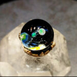 Авторский кулон Мироздание, лэмпворк, опалы