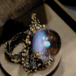 Авторское кольцо Звездная корона, лэмпворк, опыл
