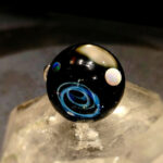 Кулон Вселенная Голубая мечта, лэмпворк, опалы