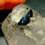 Кулон Вселенная Голубая мечта, лэмпворк, опалы