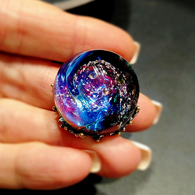 Кулон Вселенная Звездный иней, лэмпворк