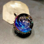 Кулон Вселенная Звездный иней, лэмпворк