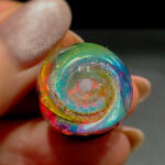 Кулон Вселенная Лазурная галактика, муранское стекло, лэмпворк