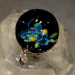 Кулон Космический взгляд, лэмпворк, американское стекло, опалы