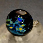Кулон Космический взгляд, американское стекло, опалы