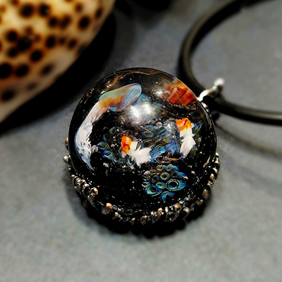 Кулон Маия моря, муранское стекло, лэмпворк