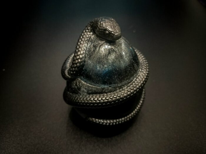 Шкатулка-яйцо со змеей из эпоксидной смолы — изображение 2