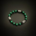 Браслет «Сердце Алхимика» (Laguz + Kenaz + Perth с Малахитом)