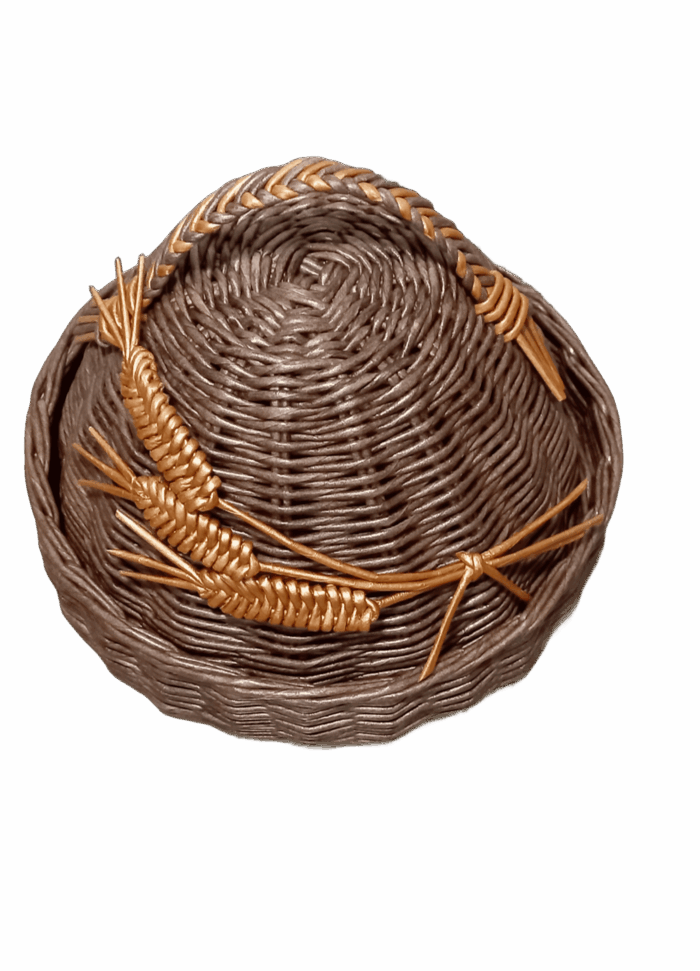 Плетеная хлебница с колосьями — изображение 6