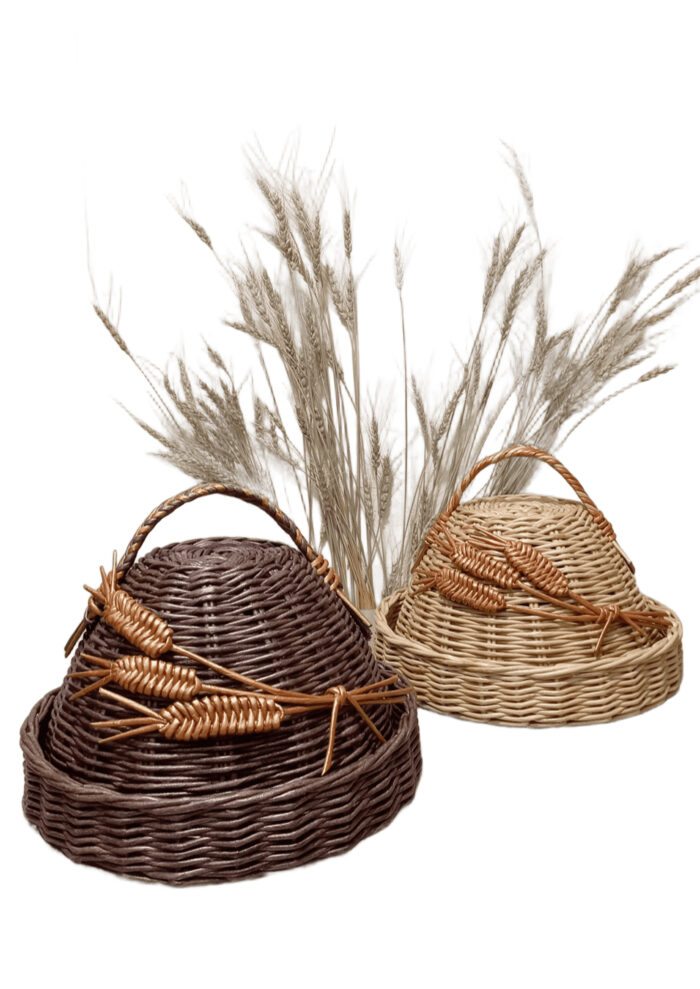 Плетеная хлебница с колосьями — изображение 5