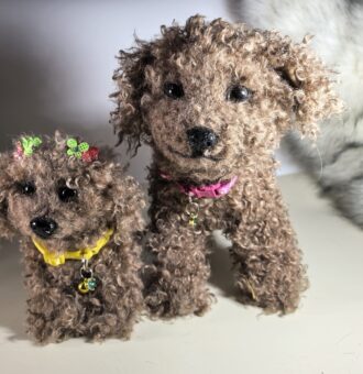 Мягкие игрушки-пудели из искусственного меха ручной работы!