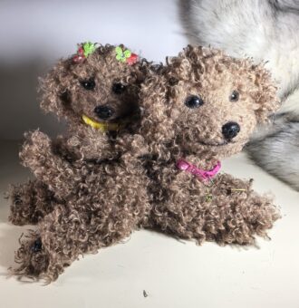 Мягкие игрушки-пудели из искусственного меха ручной работы!