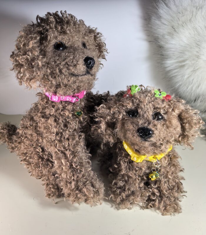 Мягкие игрушки-пудели из искусственного меха ручной работы!