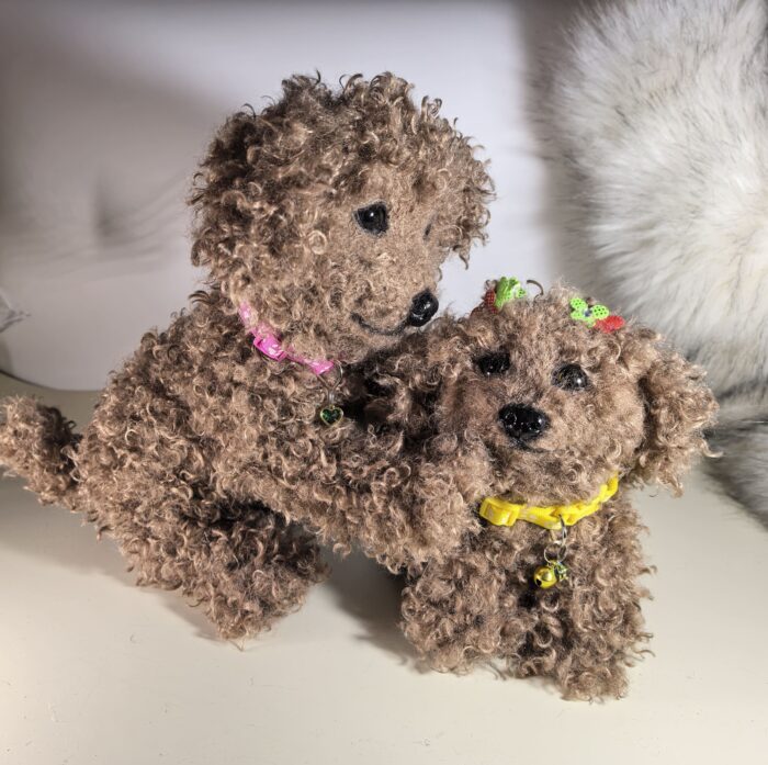 Мягкие игрушки-пудели из искусственного меха ручной работы!