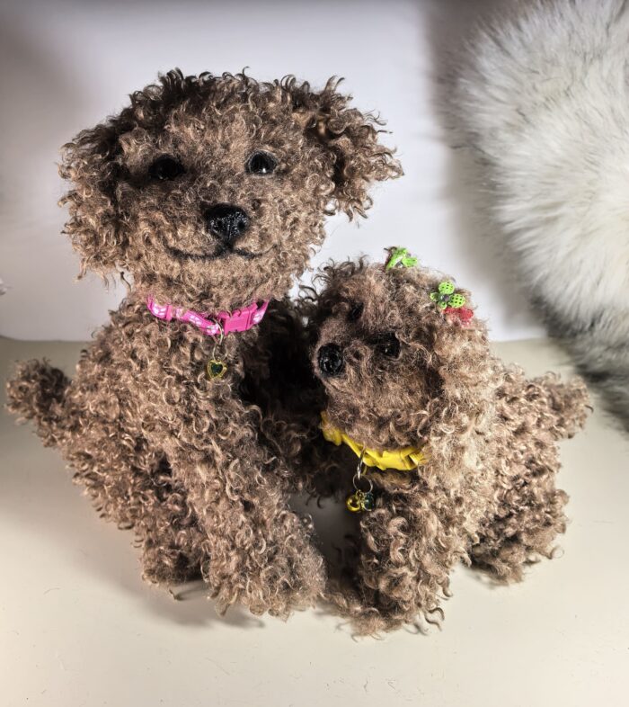 Мягкие игрушки-пудели из искусственного меха ручной работы!