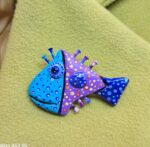 Брошь Рыба Пятнышко из коллекции "Гвоздь сезона"