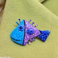 Брошь Рыба Пятнышко из коллекции "Гвоздь сезона"