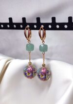 Серьги из авантюрина зелёные