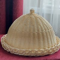 Клош с блюдом плетёный