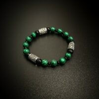 Браслет «Сердце Алхимика» (Laguz + Kenaz + Perth с Малахитом)