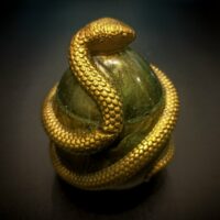 Шкатулка-яйцо со змеей из эпоксидной смолы
