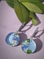 Кулон с серьгами - незабудка и гортензия — изображение 2