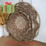 Панно Мандала декоративное на стену вязаное интерьерное 45 см из джута — изображение 8