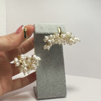 Серьги жемчуг и горный хрусталь