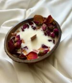 Декоративная ароматическая свеча в кокосовой скорлупе ручной работы — изображение 6