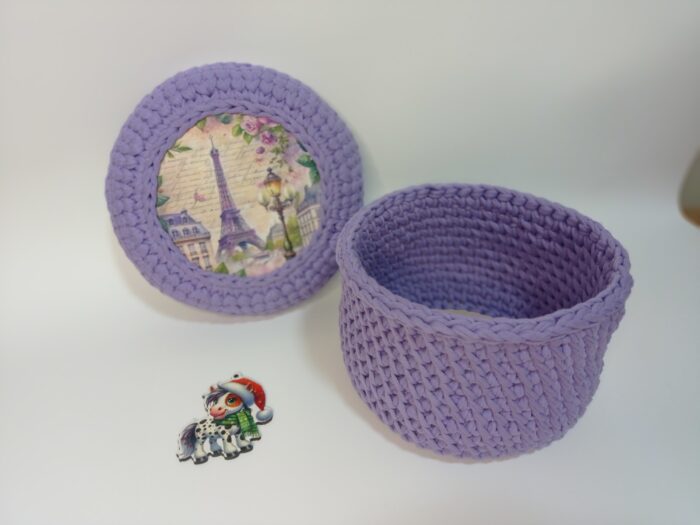 Корзинки + крышка с принтом "Эйфелевая башня весной- Париж" для хранения — изображение 2