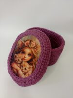 Корзинки + крышка с принтом "Девочка эльфийка с котятами" для хранения — изображение 4