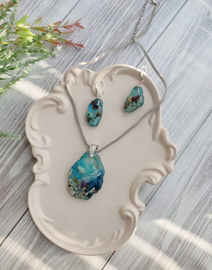 Пейзажный Комплект украшений из смолы "Чёрное море " — изображение 2