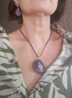 Комплект украшений из смолы "Аметистовые кристаллы" — изображение 4