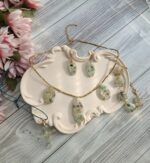 Комплект украшений из смолы и натурального камня Амазонит