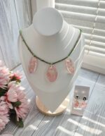 Комплект украшений из смолы с живыми цветами Гипсофилы — изображение 4