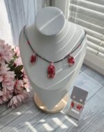 Комплект украшений из смолы с живыми цветами Гортензией — изображение 4