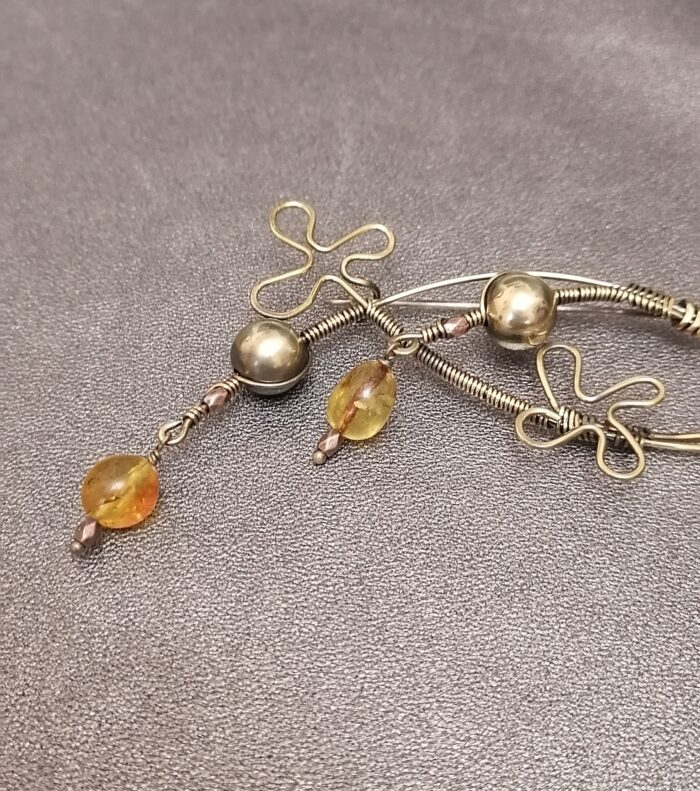 Брошь-булавка "Медовая роса" — изображение 4