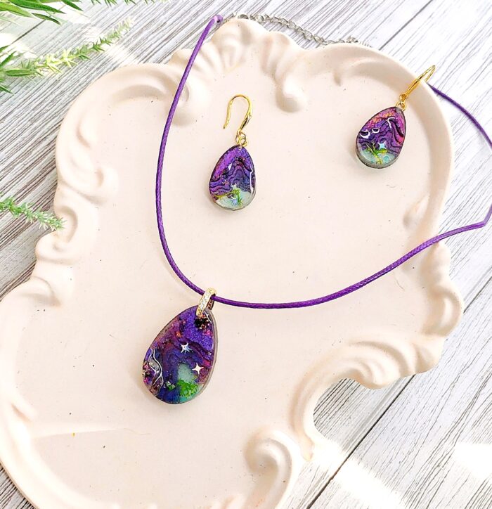 Пейзажный Комплект украшений из смолы "Луна" — изображение 4