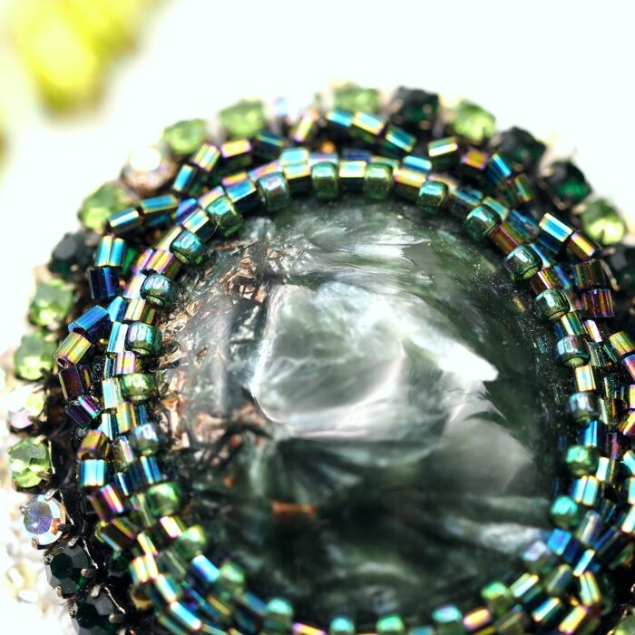 Комплект украшения "Крылья ангела" с натуральным камнем серафинит — изображение 8