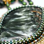 Комплект украшения "Крылья ангела" с натуральным камнем серафинит — изображение 5