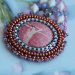 Комплект украшения с камнем родонит — изображение 3