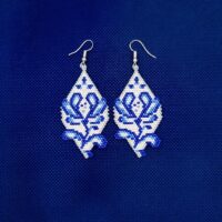 Серьги из бисера «Гжельская сказка»