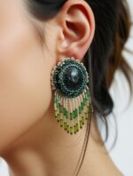 Комплект украшения "Крылья ангела" с натуральным камнем серафинит — изображение 3